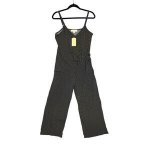 NWT Michael Kors Midnight Navy Blue with Gold Geometric Pattern Jumpsuit